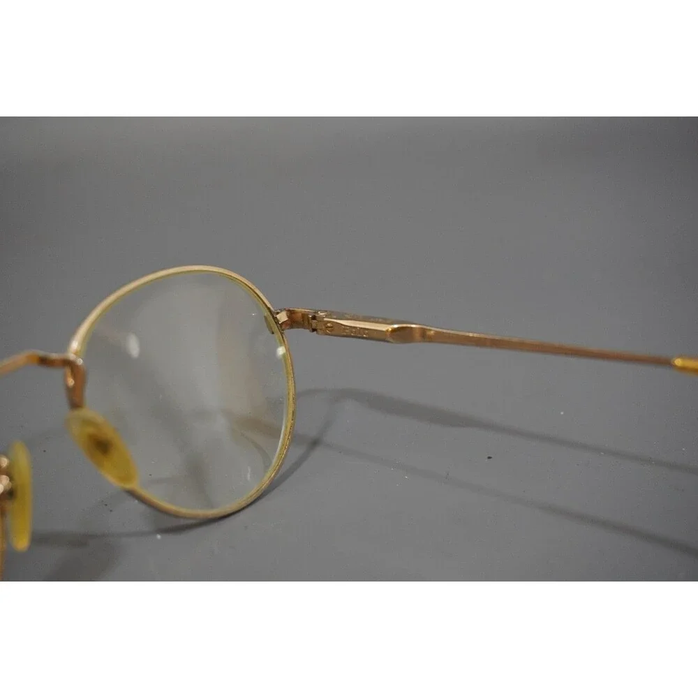 Vintage Polo Ralph Lauren Classic Oval Eyeglasses Engraved Gold Frames Italy Vtg